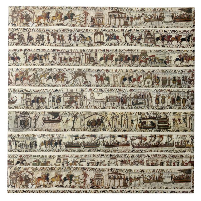Carreau BAYEUX TAPESTRY 1066 Bataille d'Hastings (Devant)