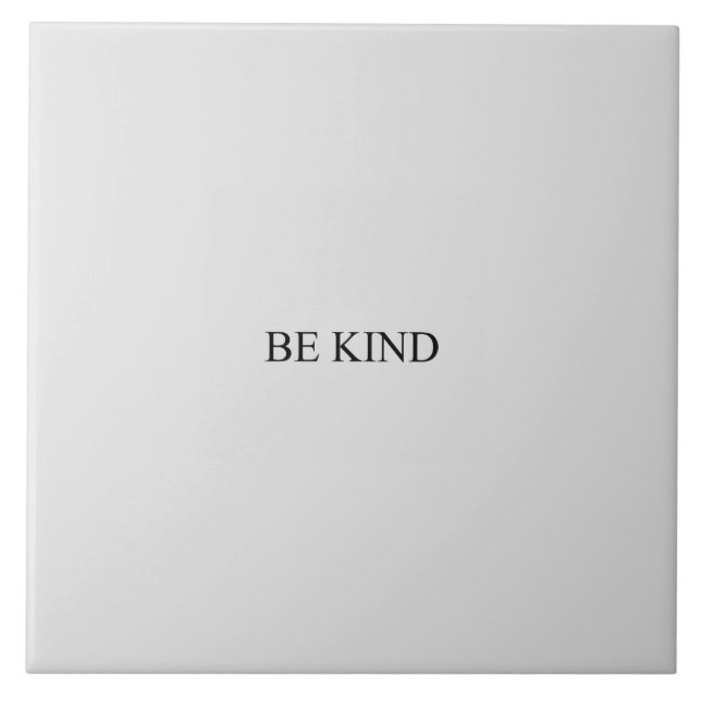 Carreau Be Kind noir et gris minimaliste élégant (Devant)