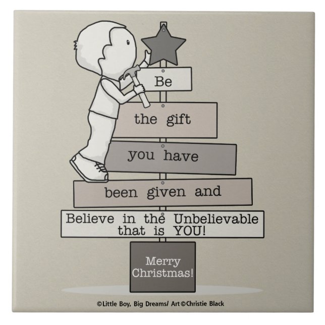 Carreau Be the Gift-Christmas Tree (Tan) (Devant)