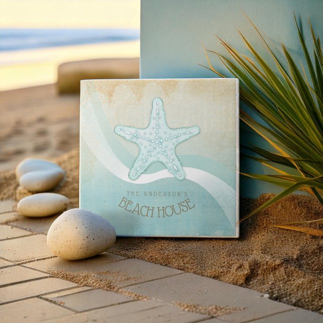 Carreau Beach House Nautical Starfish Aqua Blue ID623 (Créateur téléchargé)