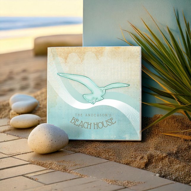 Carreau Beach House Seagull Aqua Blue ID623 (Créateur téléchargé)