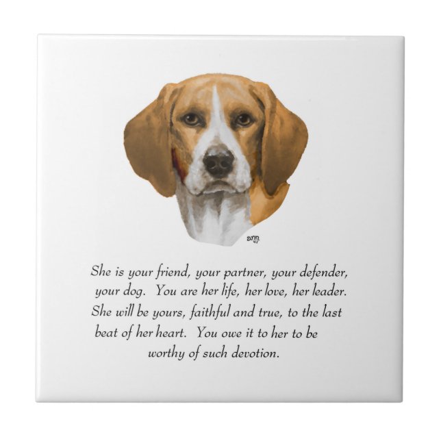 Carreau Beagle keepsake (Devant)