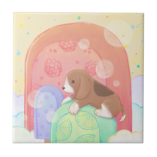 Carreau Beagle & Popsicles (Devant)