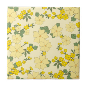 Carreau Beau art floral jaune