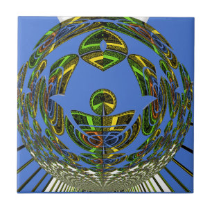 Carreau Beau bleu africain traditionnel Vecteur ethnique