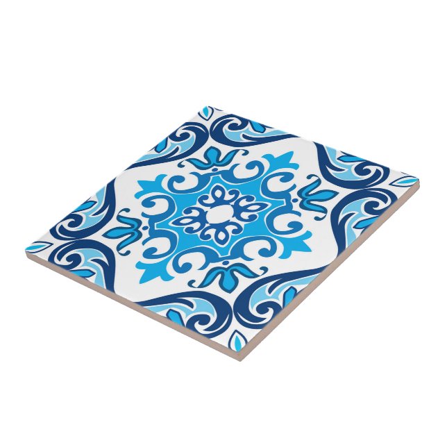 Carreau 💙 🤍 Beau bleu - blanc Azulejos X, Céramique T (Côté)