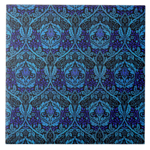 Carreau Beau Bleu Bleu Art Nouveau Motif vintage
