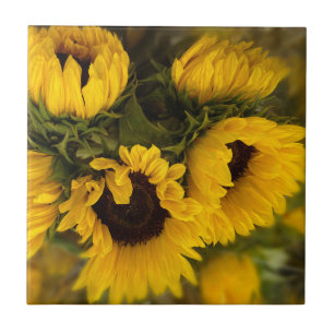 Carreau Beau Bouquet de tournesols d'or