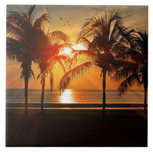 Carreau Beau coucher de soleil tropical