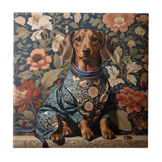 Carreau Beau Dachshund Brown | Portrait Dachshund (Devant)