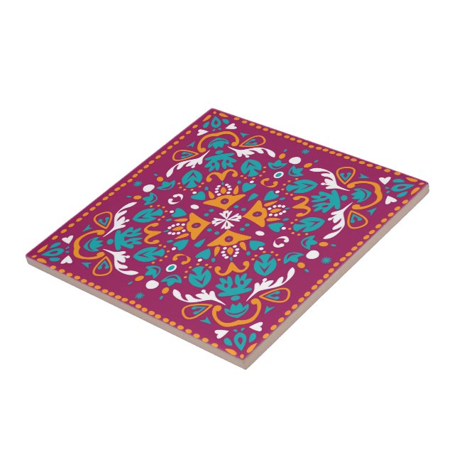 Carreau 🤩 Beau marron et Azulejos turquoise, (Côté)