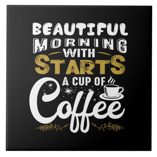 Carreau beau matin avec commence une tasse de café (Devant)