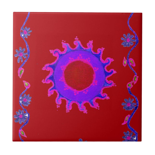 Carreau Beau Motif Indien Mehndi Art Design (Devant)