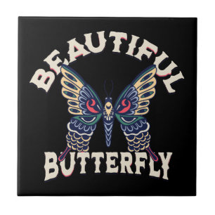 Carreau beau-papillon-rétro-vecteur-art-illustration-