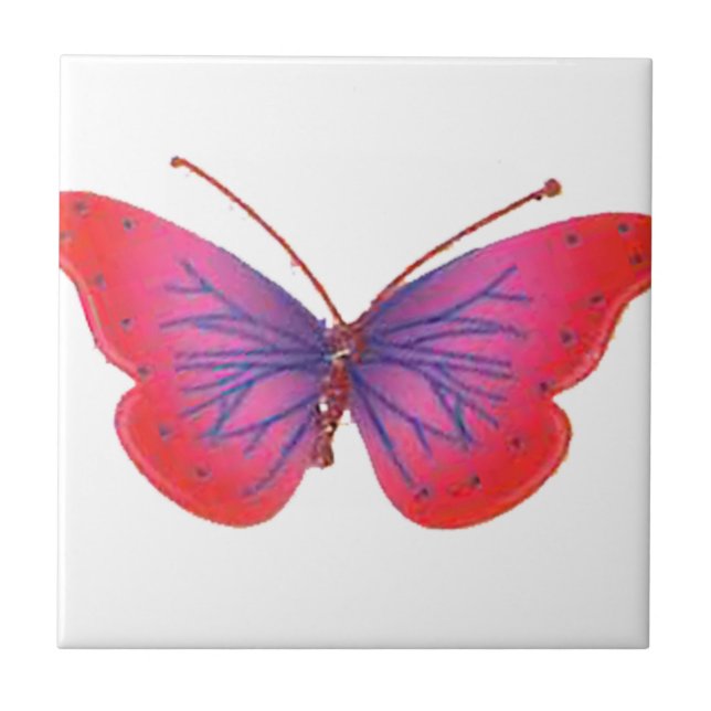 Carreau Beau papillon rouge Extraordinaire rose et violet (Devant)