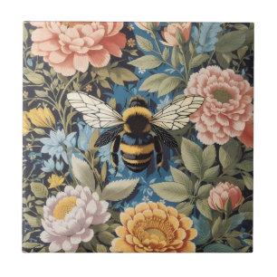 Carreau Beau Pastel Floral Et Bumblebee