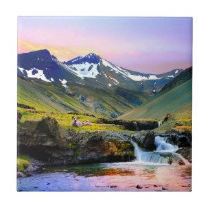 Carreau Beau paysage de paysage de l'Islande
