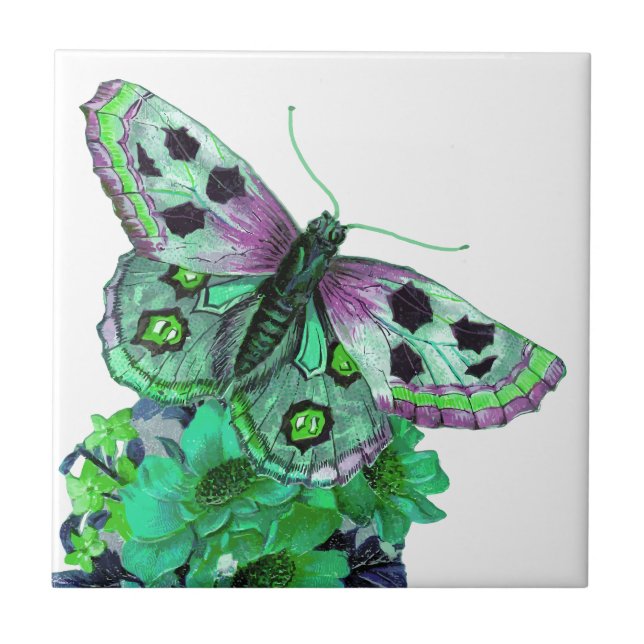 Carreau Beau tuile en céramique de papillon (Devant)