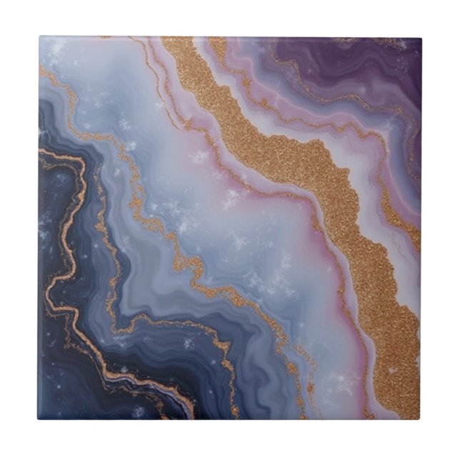 Carreau Beau tuiles de maison rose or violet (Devant)