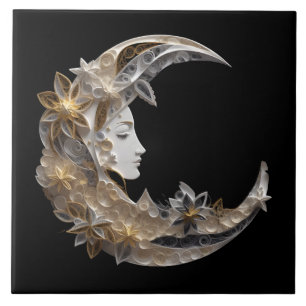 Carreau Beau visage dans la lune