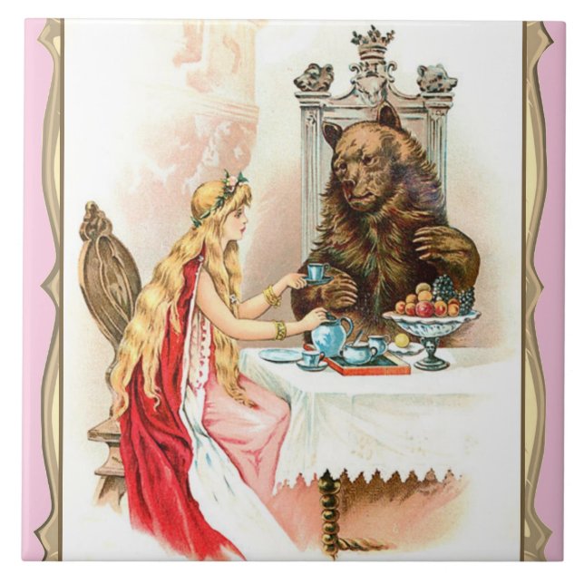 Carreau Beauté dans le rose et la bête (Devant)