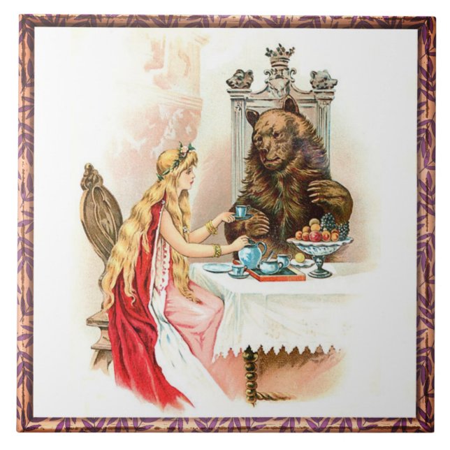 Carreau Beauté En Rose Et La Bête (Devant)