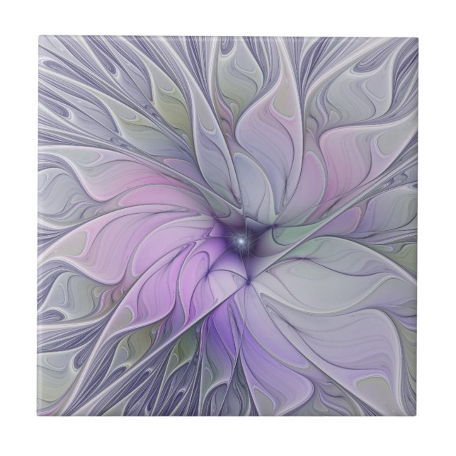 Carreau Beauté Époustouflante Art Abstrait Moderne Fleur F (Devant)