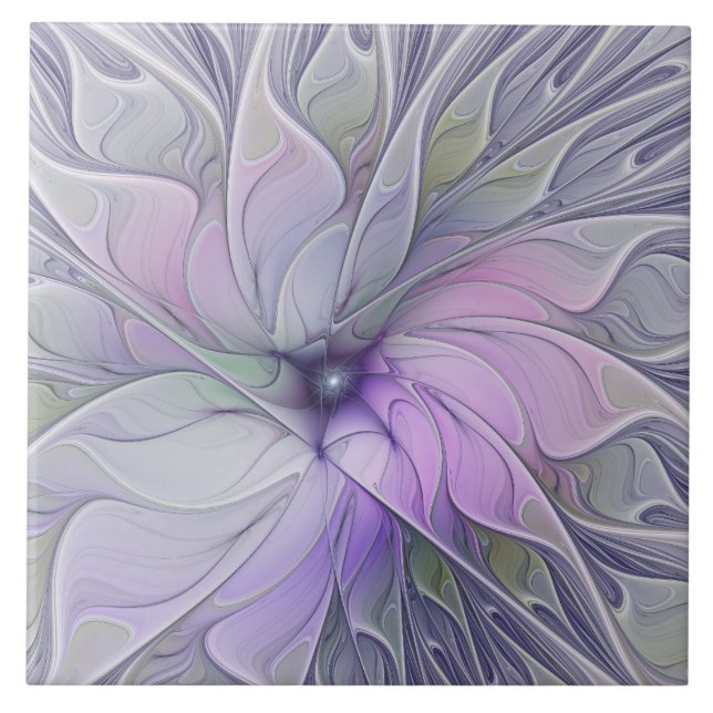 Carreau Beauté étonnante Fleur d'art Abstrait fractal mode (Devant)