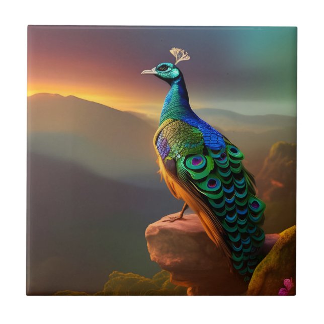 Carreau Beautiful Peacock accueille la Journée (Devant)