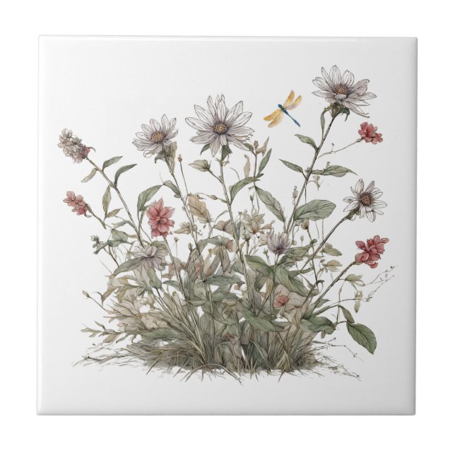 Carreau Beaux Fleurs sauvages d'été (Devant)