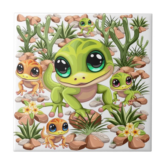 Carreau Bébé Geckos jote personnages de dessin (Devant)