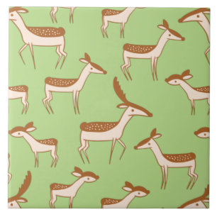 Carreau Bébé mignon cerf et famille