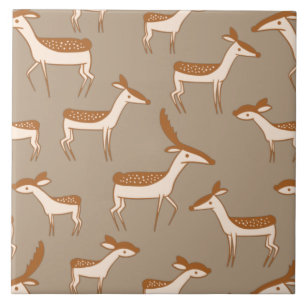 Carreau Bébé mignon cerf et famille