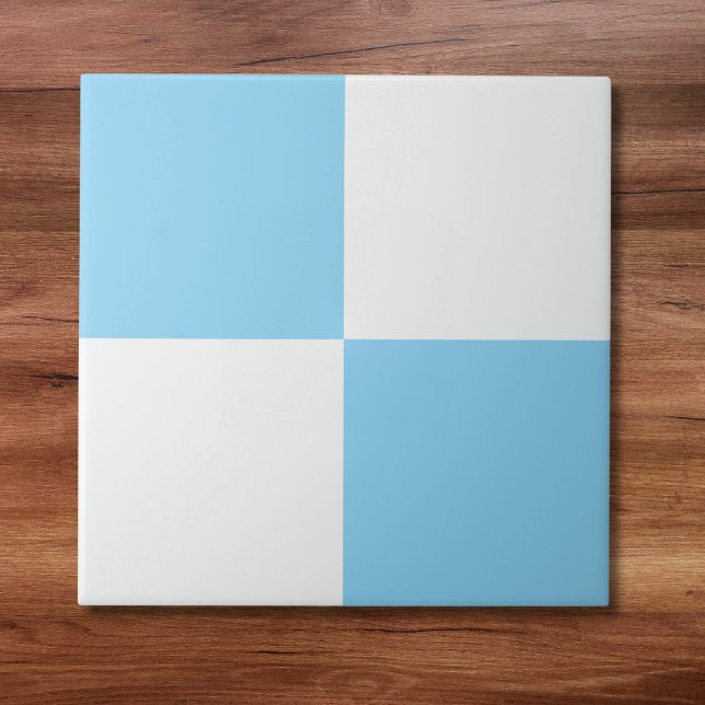 Carreau Bébé moderne Bleu Blanc À damiers Carrelage en cér (Créateur téléchargé)