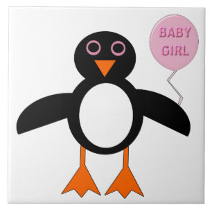 Carreau Bébé rose mignon fille Pingouin Carrelage