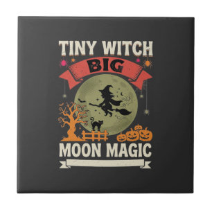 Carreau Bébé Sorcière Lune Magie Halloween