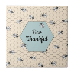 Carreau Bee Thankful Beehive Citation Turquoise