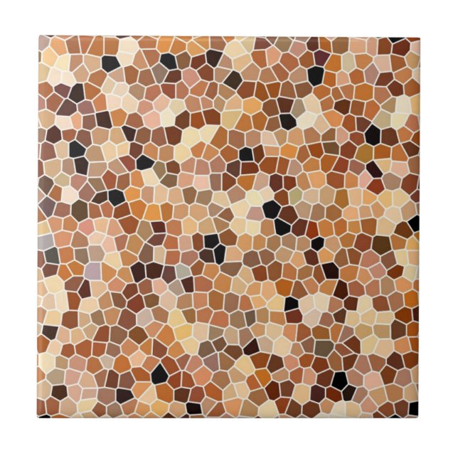 Carreau Beige, Brown et noir Honeycomb Motif mosaïque (Devant)