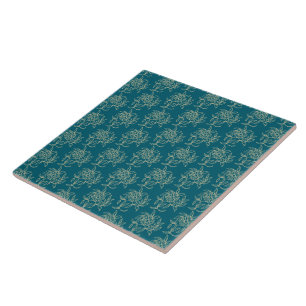 Carreau Beige floral de Mini-copie de style ethnique sur