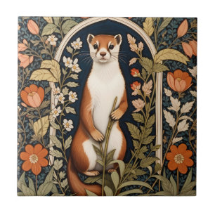 Carreau Belette Élégante William Morris Fleur Inspirée