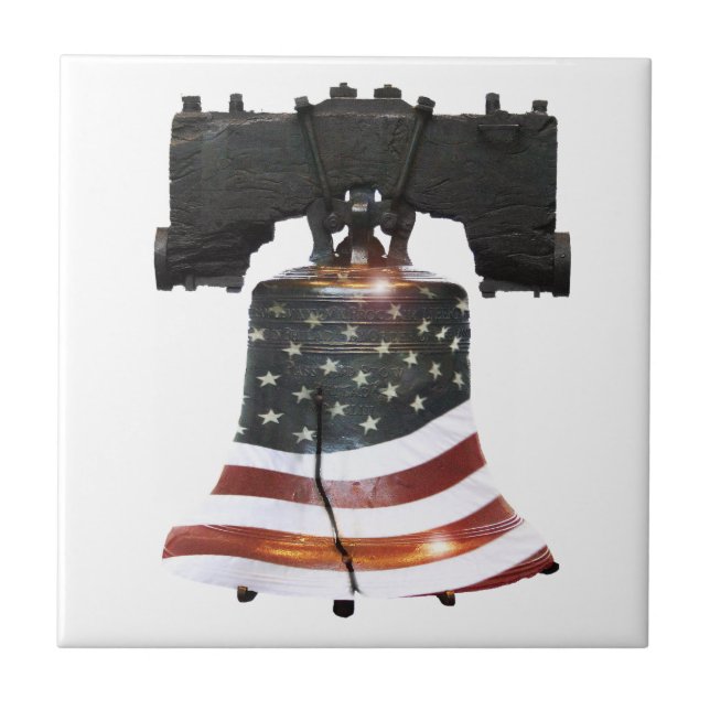 Carreau Bell Liberty avec drapeau américain (Devant)