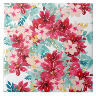 Carreau Belle aquarelle Fleur Carrelage en céramique