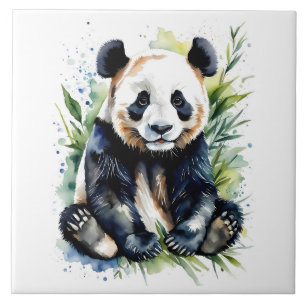 Carreau Belle aquarelle Panda Bear