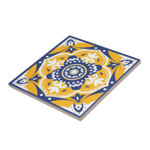 Carreau 💛 💙 🤍 Belle Azulejos bleu et jaune