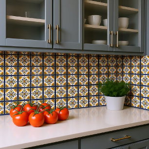Carreau 💛 💙 🤍 Belle Azulejos bleu et jaune, Pierre