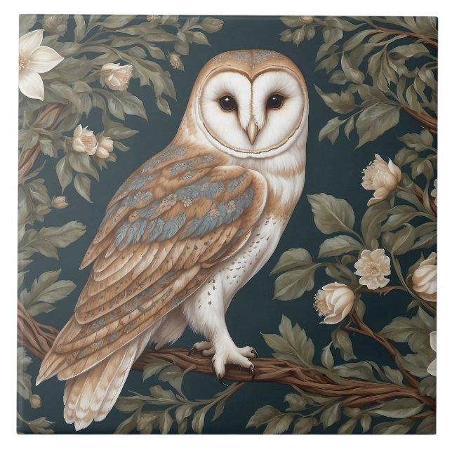 Carreau Belle Barne Owl William Morris Inspiré (Devant)