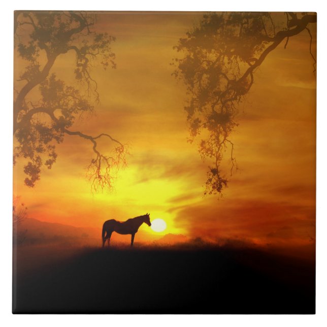 Carreau Belle Carrelage d'Art Cheval (Devant)