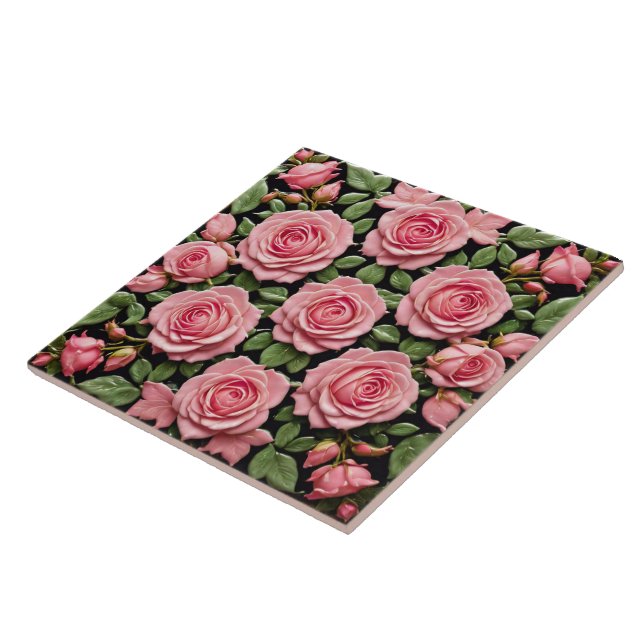 Carreau Belle collection de roses roses tendance (Côté)