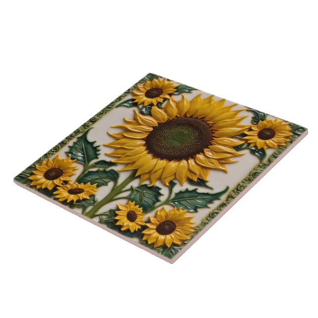 Carreau Belle collection de tournesols populaires (Côté)