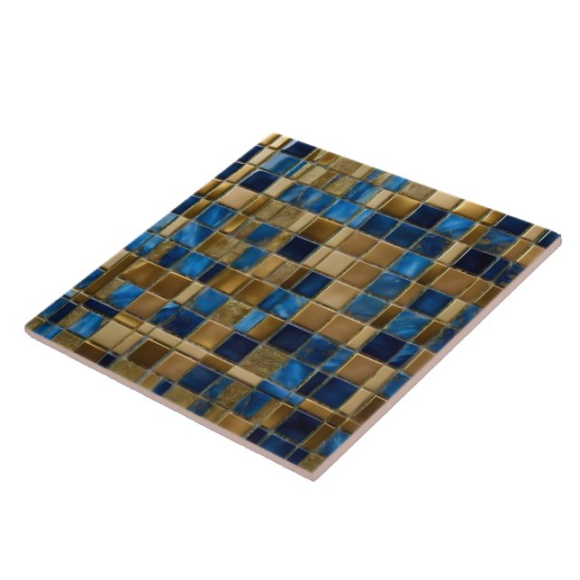Carreau Belle collection d'or bleu océan moderne (Côté)